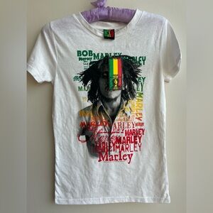 Bob Marley Graphic T-Shirt - White ( S- M)